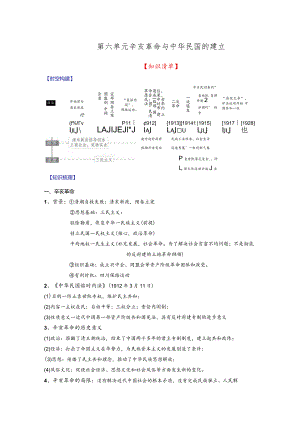 第六单元辛亥革命与中华民国的建立知识清单.docx