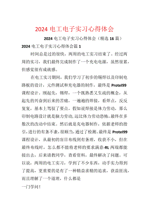 2024电工电子实习心得体会.docx