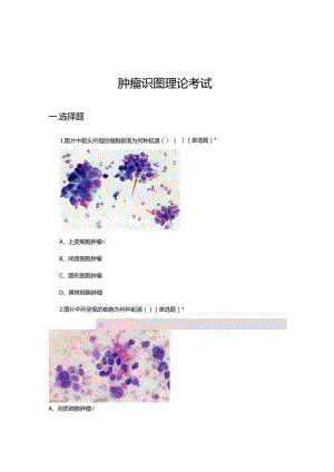 肿瘤识图理论专项考试试题及答案.docx