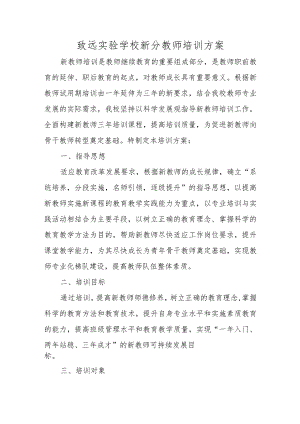 致远实验学校新分教师培训方案.docx