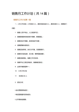 销售月工作计划.docx