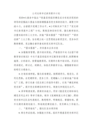 公司支部书记素质提升计划.docx