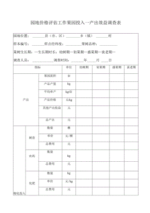 园地价格评估工作果园投入—-产出效益调查表.docx