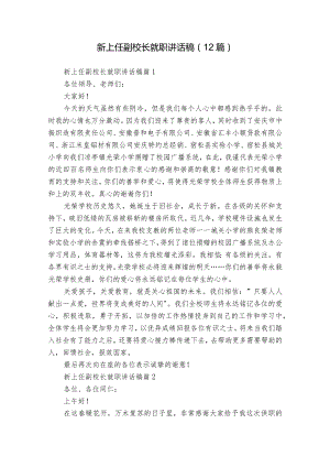 新上任副校长就职讲话稿（12篇）.docx