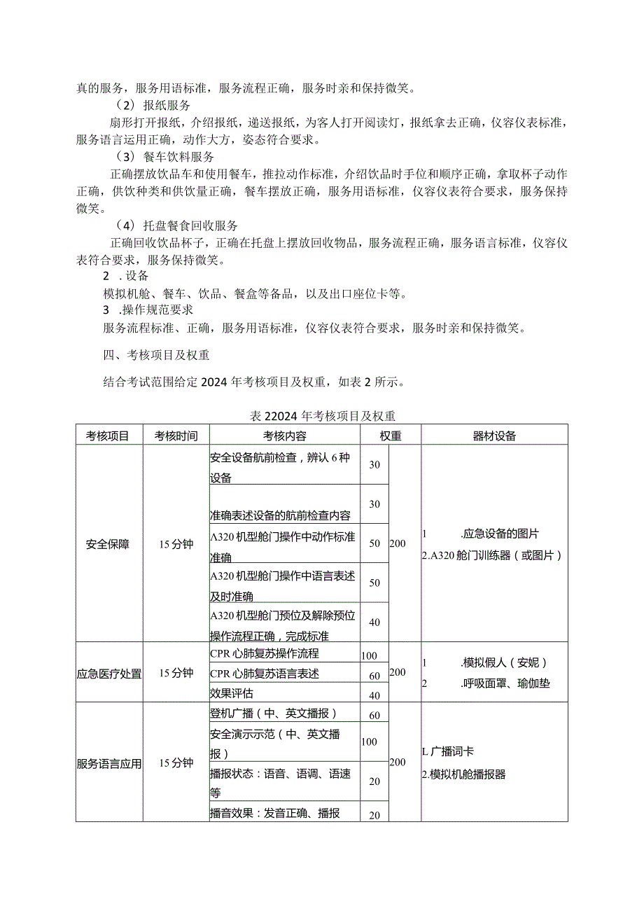 70-9航空服务专业技能操作考试大纲.docx_第3页