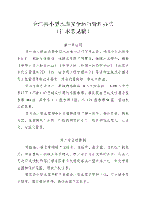 合江县小型水库安全运行管理办法（2024）.docx