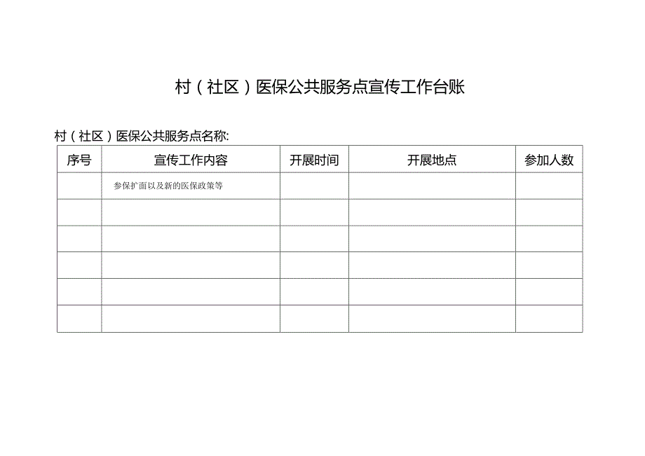 村（社区）医保公共服务点宣传工作台账.docx_第1页