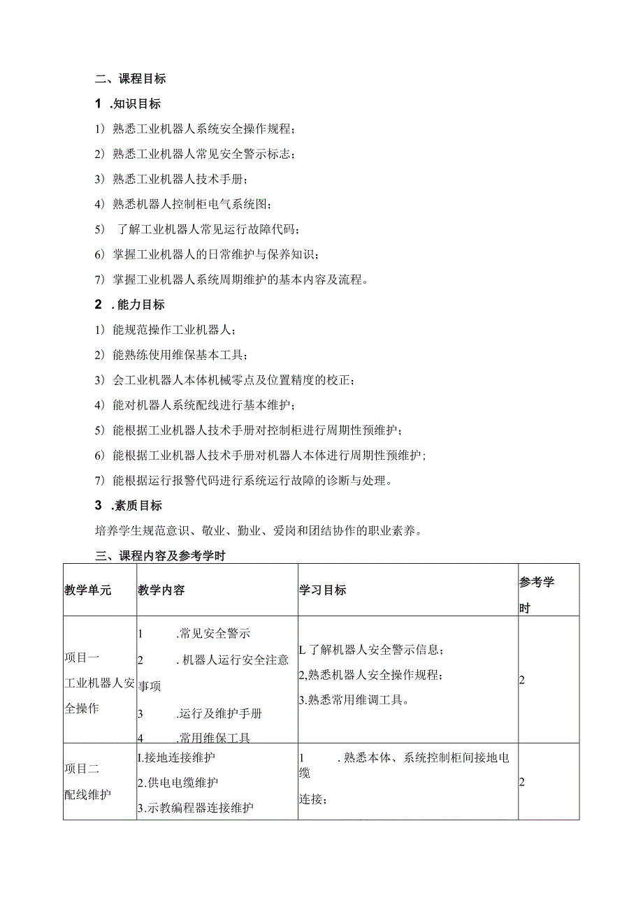 《工业机器人系统维护》课程标准.docx_第2页