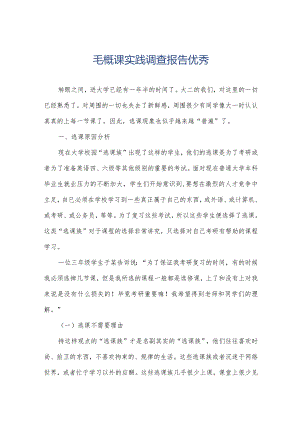 毛概课实践调查报告优秀.docx