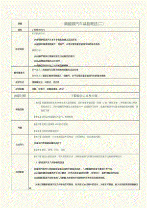 《新能源汽车技术》教案 第2课 新能源汽车试验概述（二）.docx