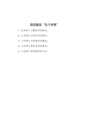 项目建设“五个非常”.docx