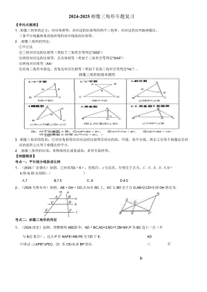 2024-2025年相似三角形专题复习.docx