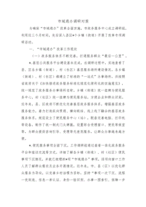 市域通办调研对策.docx