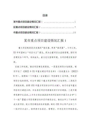 重点项目建设情况汇报（3篇）.docx