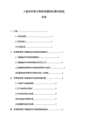 【《S省农村电子商务发展的机遇与挑战（论文）》10000字】.docx