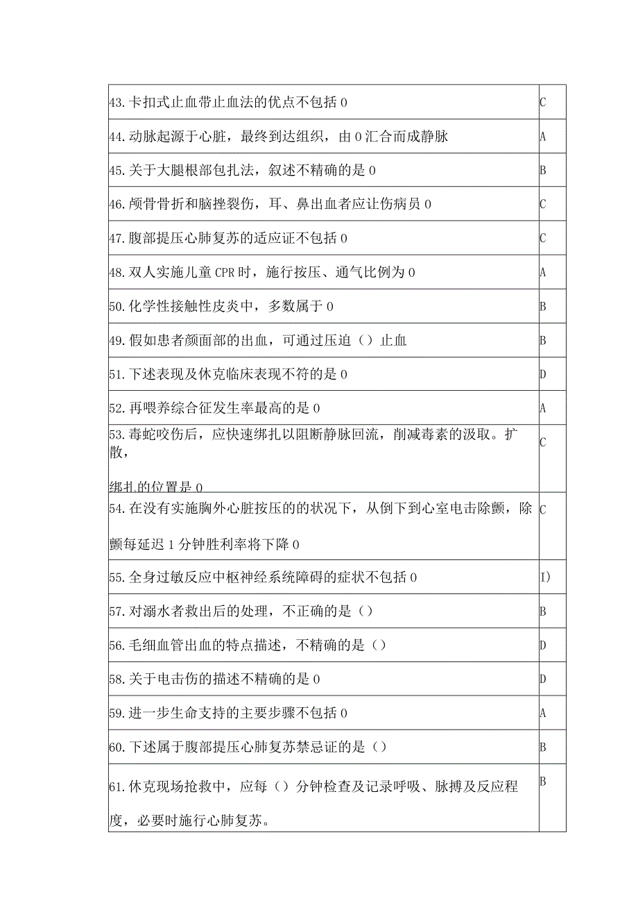 2024公共课程《实用现场急救技术》全题库.docx_第3页