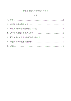 新型储能技术标准制定分析报告.docx