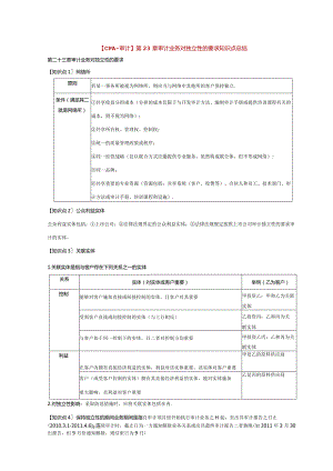 【CPA-审计】第23章 审计业务对独立性的要求知识点总结.docx