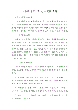 小学新教师培训总结模板5篇.docx