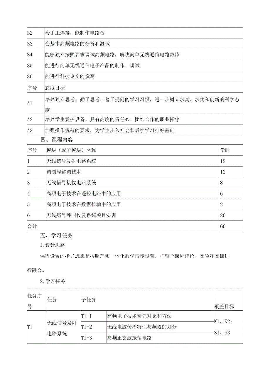 《高频电子技术及应用》课程标准.docx_第3页