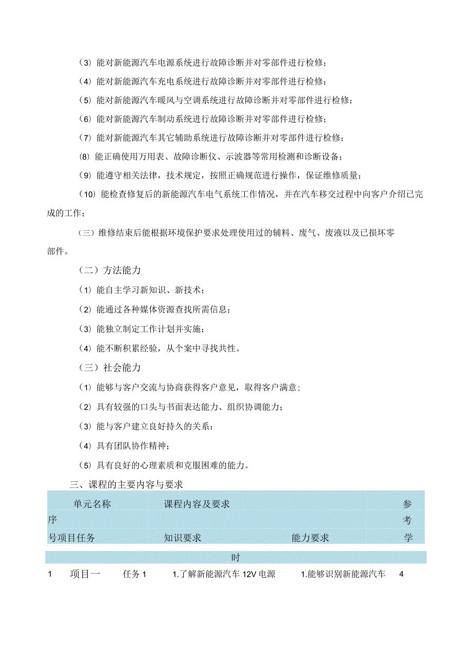 《新能源汽车电气技术》课程标准.docx_第2页