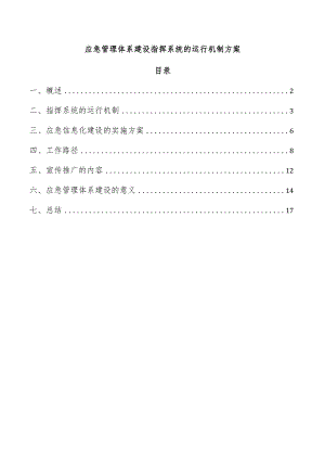 应急管理体系建设指挥系统的运行机制方案.docx