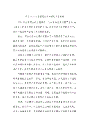 学习2024年全国两会精神研讨发言材料.docx