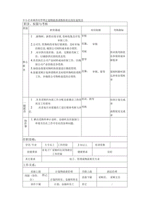 中小企业规范化管理计划物流部采购科科长岗位说明书.docx