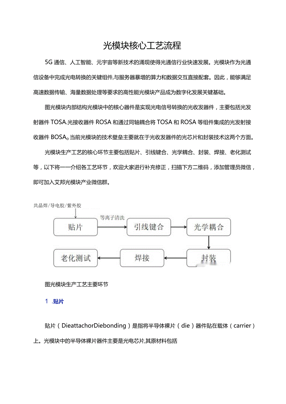 光模块核心工艺流程.docx_第1页