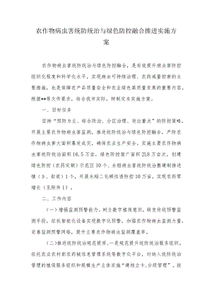 农作物病虫害统防统治与绿色防控融合推进实施方案.docx