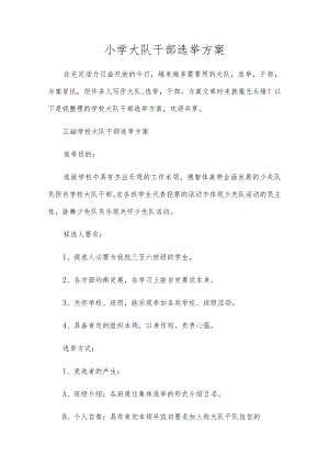 小学大队干部选举方案.docx