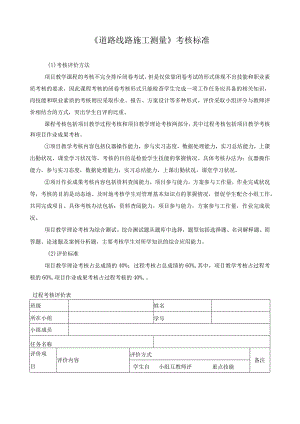 《道路线路施工测量》考核标准.docx