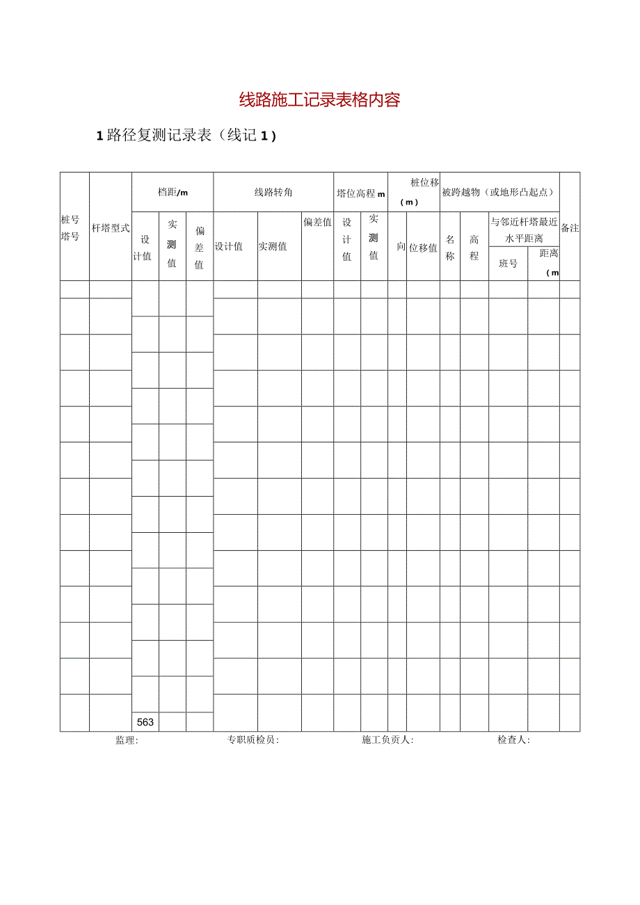 线路施工记录表格内容.docx_第1页