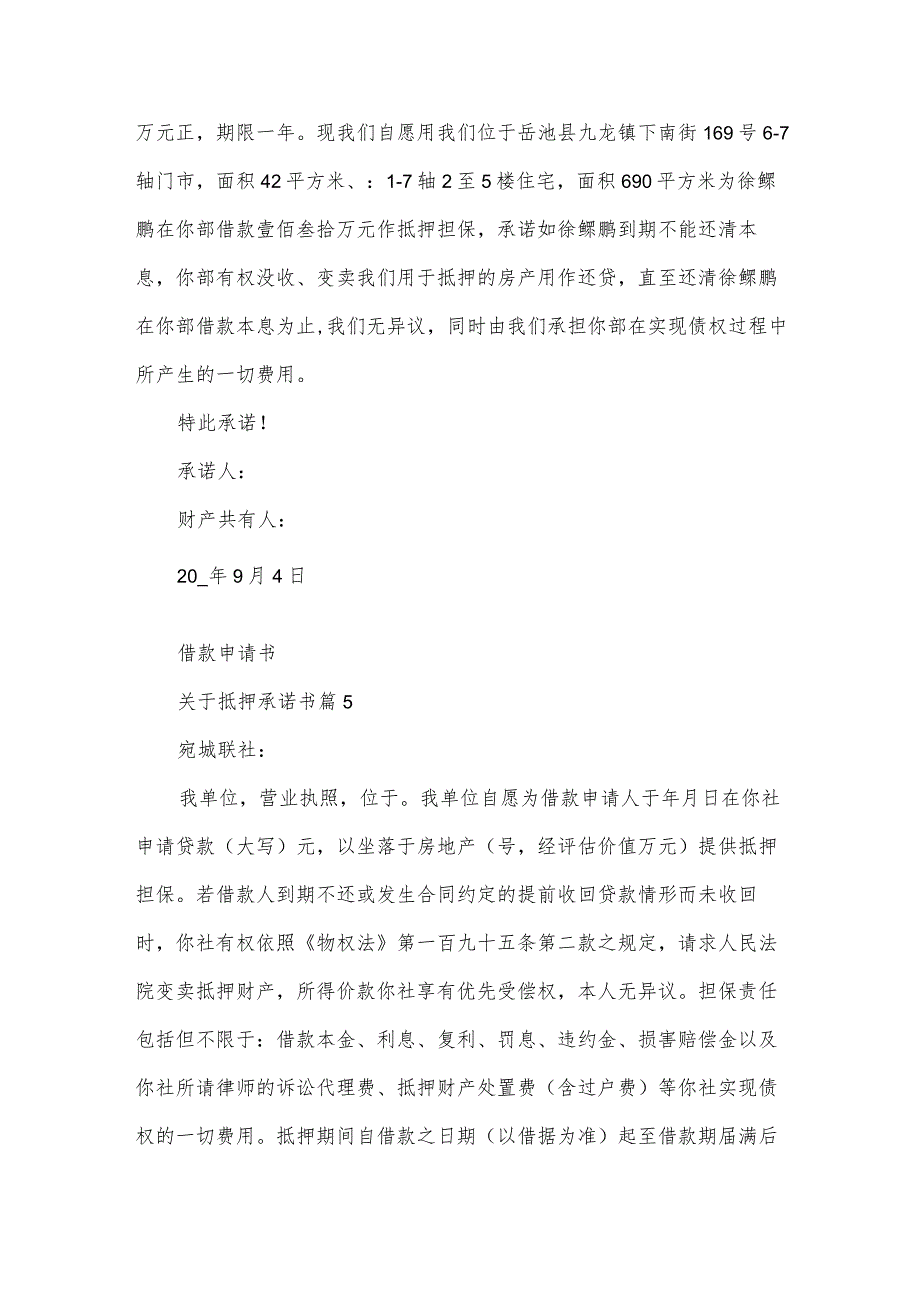 关于抵押承诺书（33篇）.docx_第3页