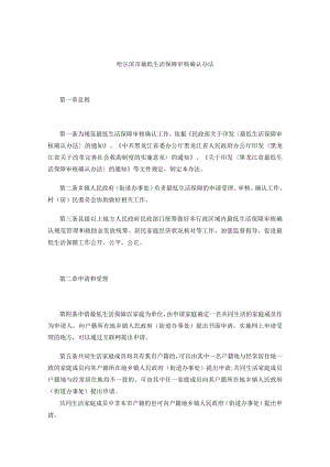 哈尔滨市最低生活保障审核确认办法.docx