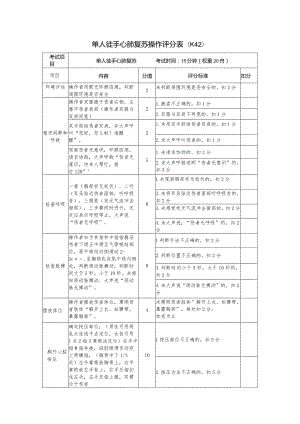 单人徒手心肺复苏操作评分表.docx