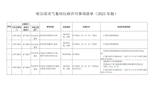 哈尔滨市气象局行政许可事项清单（2023年版）.docx