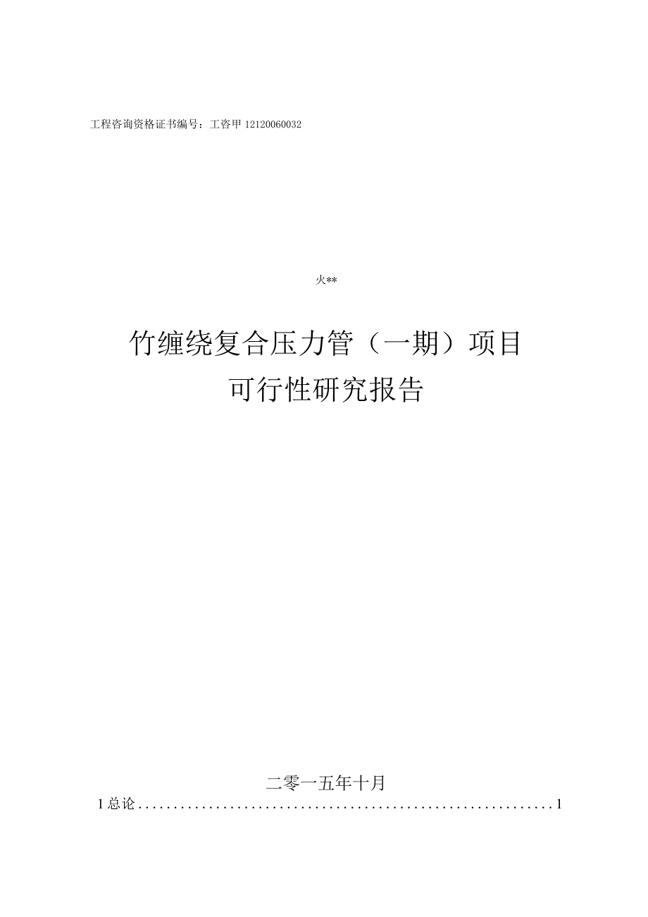 竹缠绕复合压力管项目可行性研究报告.docx_第1页