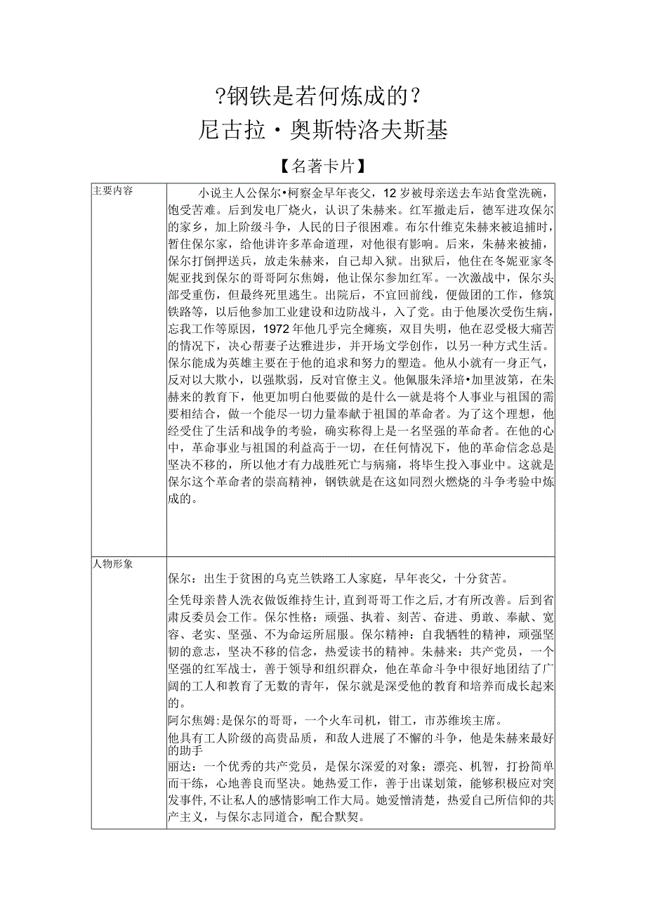 名著导读【钢铁是若何炼成的】.docx_第1页