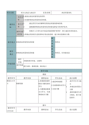 商品学（慕课版）教案-教学设计 5.1商品质量变化.docx