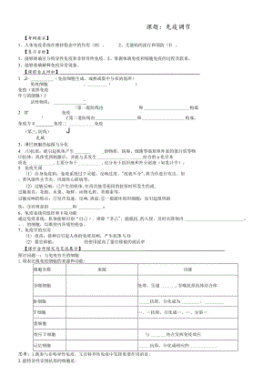 免疫调节一轮复习导学案无答案公开课.docx