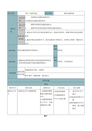 商品学（慕课版）教案-教学设计 3.2商品运输包装.docx