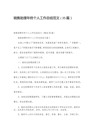 销售助理年终个人工作总结范文（35篇）.docx