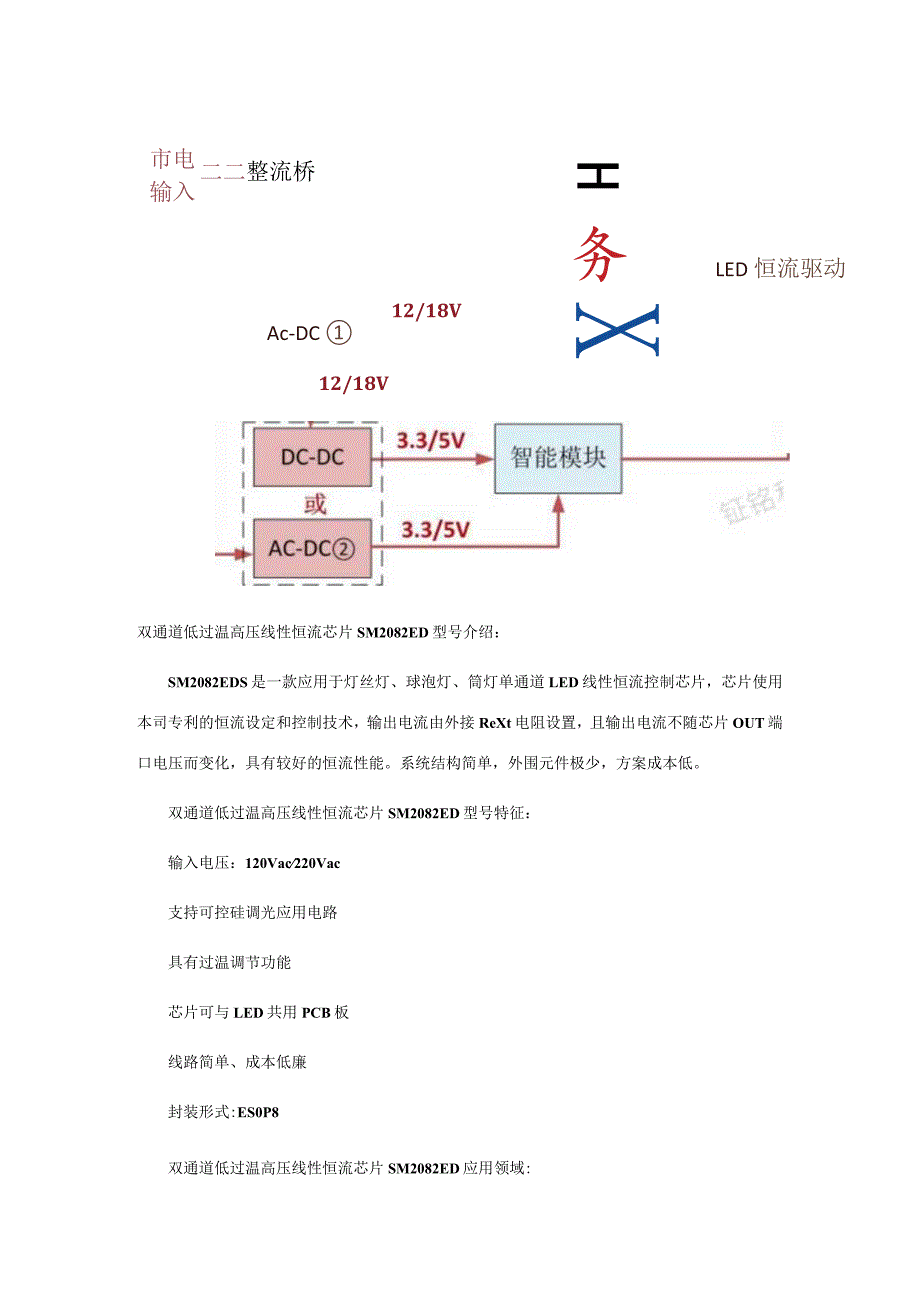 灯丝灯双通道低过温高压线性恒流芯片SM2082ED的应用及特性解析.docx_第3页