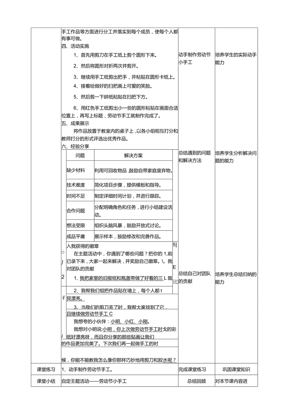 浙科学技术版二年级上册第10课《自定主题活动——劳动节小手工》教案.docx_第2页