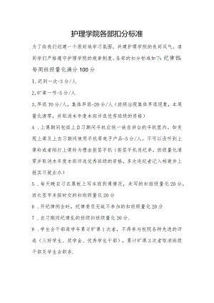 护理学院各部扣分标准.docx