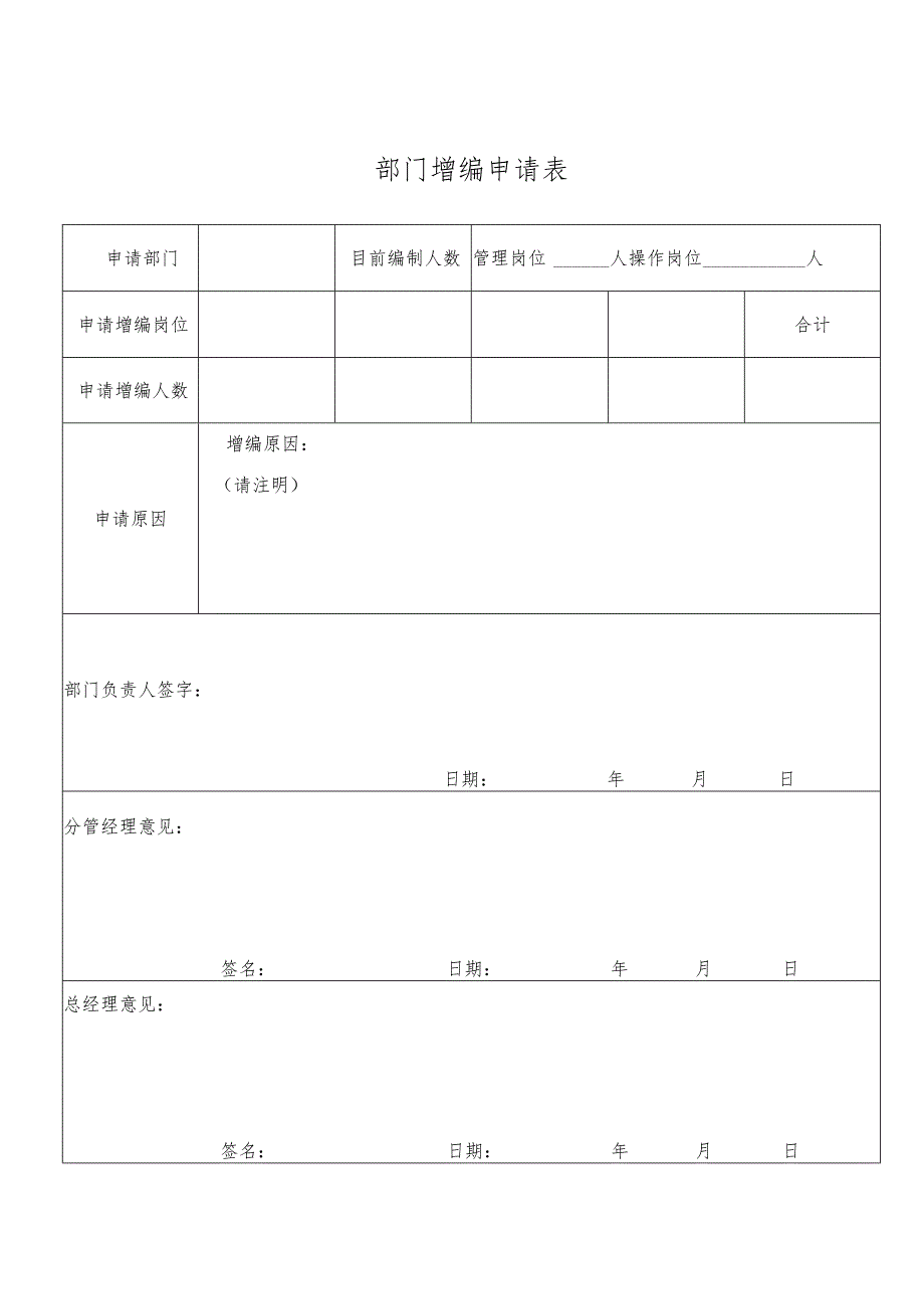 部门增编申请表.docx_第1页