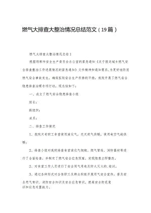 燃气大排查大整治情况总结范文（19篇）.docx