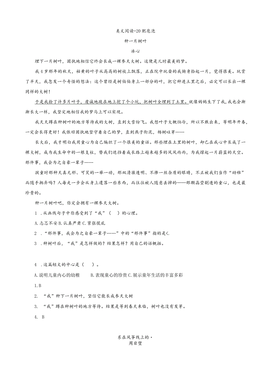 类文阅读-20肥皂泡.docx_第1页