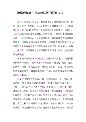 换届后年轻干部培养选拔的思路探析.docx